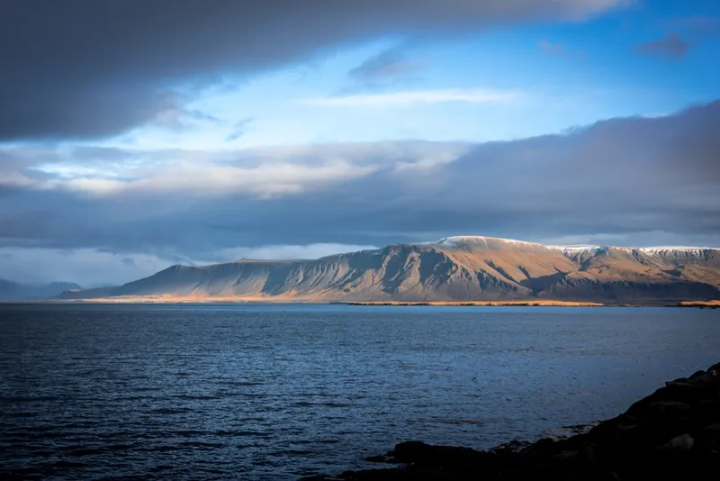 Mount Esja viewed from Reykjavík across Faxaflói Bay