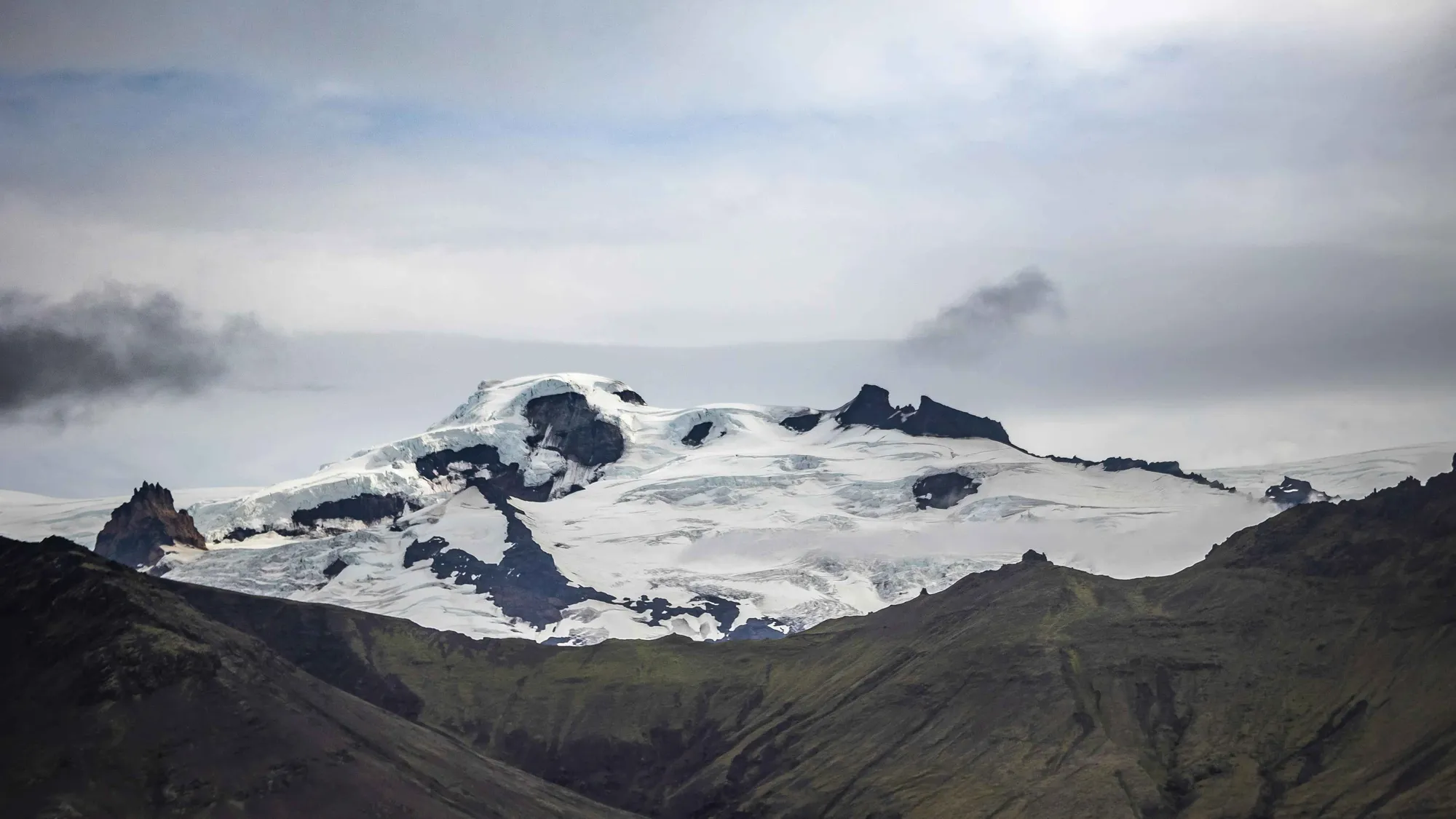 Eyjafjallajökull glacier in southern Iceland, the ice cap covering the volcano famous for its 2010 eruption